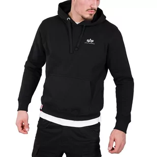Bluza Alpha Industries Basic Hoody Small Logo 19631803 - czarna - Bluzy sportowe męskie - miniaturka - grafika 1