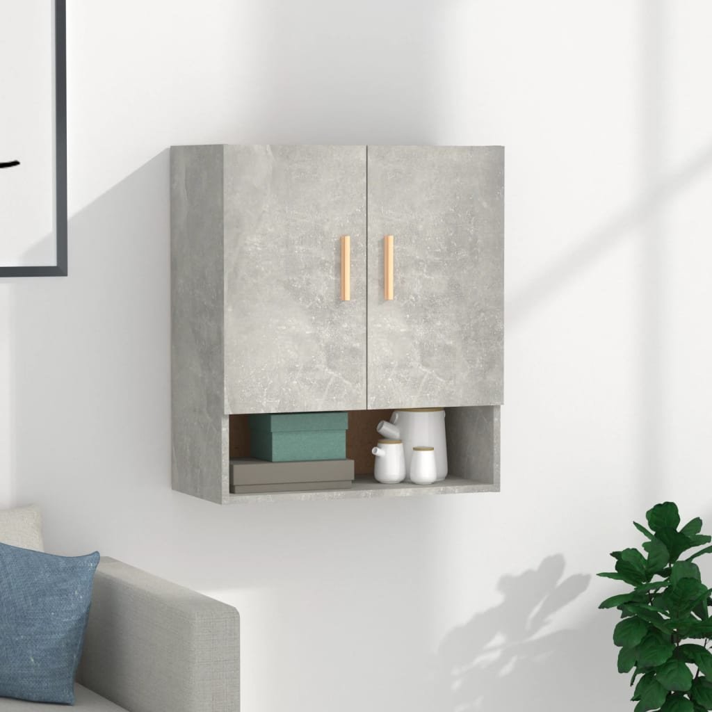 The Living Store szafka ścienna betonowa szara 60x31x70 cm materiał drewnopochodny
