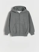Bluzki dla dziewczynek - Reserved - Bluza z metalicznym połyskiem - ciemnoszary - miniaturka - grafika 1
