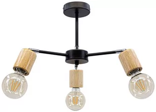 MLAMP Regulowana LAMPA sufitowa ELM1981/3 BL JD MLAMP loftowa OPRAWA drewniane reflektorki czarne drewno ELM1981/3 BL JD - Lampy sufitowe - miniaturka - grafika 1