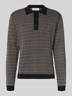 Swetry męskie - Sweter o kroju slim fit z kołnierzykiem polo model ‘Jacquard’ - miniaturka - grafika 1