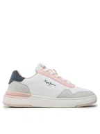 Buty dla dziewczynek - Pepe Jeans Sneakersy Baxter Basic G PGS30579 Biały - miniaturka - grafika 1