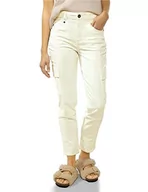 Spodnie damskie - Street One Damskie spodnie jeansowe cargo, kremowy biały sprany, 28W / 28L - miniaturka - grafika 1