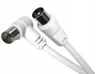 Kable komputerowe i do monitorów - Kabel Hama Kabel koaksjalny antenowy 1.25m wtyczka coax - gniazdo zgięte białe EMOS S30110 - miniaturka - grafika 1