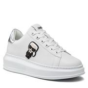Sneakersy damskie - Sneakersy KARL LAGERFELD - KL62530  White Lthr W/Silver - miniaturka - grafika 1