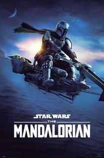 Plakaty - Star Wars The Mandalorian Speeder Bike 2 - plakat 61x91,5 cm - grafika 1