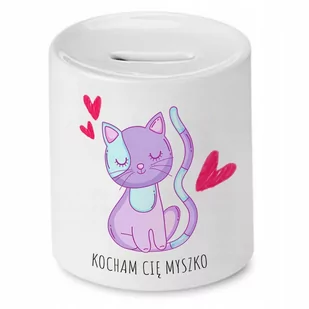 SKARBONKA PREZENT WALENTYNKI KOCHAM CIĘ MYSZKO z Nadrukiem ze Zdjęciem - Skarbonki - miniaturka - grafika 1