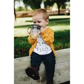 Kubki dla dzieci - Magiczny kubek z uchwytami NUBY Tritan 360° - Szary - 240 ml - miniaturka - grafika 1