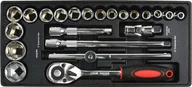 Klucze i nasadki - Geko Wkład- Zestaw nasadek z grzechotką 1/2" 10-32mm CRV 5 - miniaturka - grafika 1