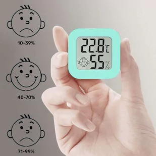 Stacja pogodowa Mini Higrometr pogody Alogy Smiley LCD cyfrowy termometr czujnik temperatury i wilgotności Zielony - Części i akcesoria do laptopów - miniaturka - grafika 2