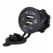 Ładowarki samochodowe - ŁADOWARKA SAMOCHODOWA DO AUTA DO ZABUDOWY USB 12V 24V 4.2A Z WYŁĄCZNIKIEM - miniaturka - grafika 1