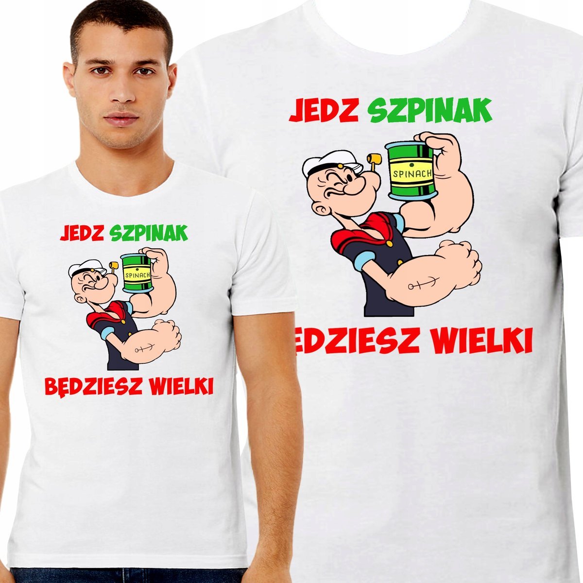 ŚMIESZNA KOSZULKA POPEYE JEDZ SZPINAK BĘDZIESZ WIELKI MARYNARZ XL 3469