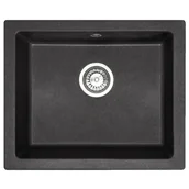 Zlewozmywaki - Zlewozmywak granitowy Nels czarny nakrapiany - miniaturka - grafika 1