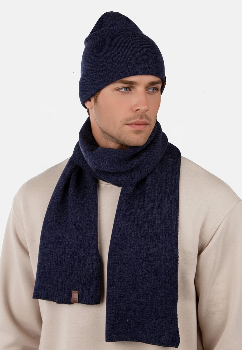 KOMPLET MĘSKI CZAPKA SZALIK ZIMOWY CIEPŁY MODNY Polskiej produkcji 4004 -12