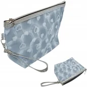 Kosmetyczki, organizery i kuferki - KOSMETYCZKA SASZETKA DAMSKA TOREBKA KOPERTÓWKA Z PASKIEM ZAMYKANA NA ZAMEK - miniaturka - grafika 1