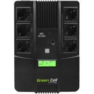 Zasilacze awaryjne UPS - UPS Green Cell Zasilacz awaryjny UPS Green Cell AiO z wyświetlaczem LCD 800VA UPS07 - miniaturka - grafika 1