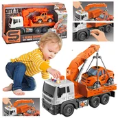 Samochody i pojazdy dla dzieci - Laweta Samochód Ciężarówka Dźwig Pomoc Drogowa Holownik Światło Dźwięk - miniaturka - grafika 1