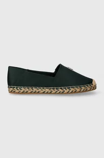 Tommy Hilfiger espadryle TH SATIN FLAT ESPADRILLE kolor zielony FW0FW07881 - Espadryle damskie - miniaturka - grafika 1