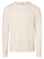 Swetry męskie - Jack & Jones Sweter z zawartością lnu - JJElinen Mężczyźni Bawełna beżowy jednolity, XL - miniaturka - grafika 1