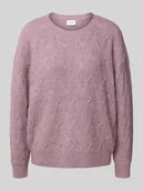 Swetry damskie - Sweter z dzianiny z fakturowanym wzorem model ‘LASSIA’ - miniaturka - grafika 1