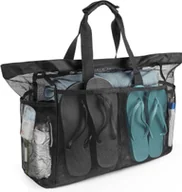 Torebki damskie - TORBA PLAŻOWA RODZINNA SIATKOWA POJEMNA DUŻA XXL 67 x 45 x 18,5 cm - miniaturka - grafika 1