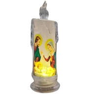 Lampiony i znicze - Znicz Led 18,5 Cm Maryja Józef Jezus Święta Rodzina Świeca Świeczka Baterie - miniaturka - grafika 1