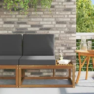 Sofy ogrodowe - vidaXL Sofa końcowa na zewnątrz z poduszką Naturalny i Antracytowy - miniaturka - grafika 1