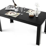 Stoły - Drewniany stół do jadalni, 160 x 80 cm, duży stół, prostokątny stół kuchenny, stół do jadalni dla 6-8 osób, stół kuchenny, meble do jadalni, - miniaturka - grafika 1