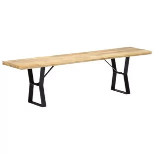 vidaXL Ławka, 160 cm, lite drewno mango - Ławki do przedpokoju - miniaturka - grafika 1