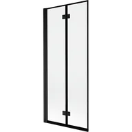 Parawany nawannowe - Mexen Mist parawan nawannowy 2-skrzydłowy lewy 80 x 150 cm, czarna ramka, czarny - 8A9-080-002-70-70-L - miniaturka - grafika 1