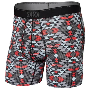 Bokserki męskie trekkingowe / sportowe z rozporkiem SAXX QUEST Boxer Brief Fly trójkąty – grafitowe - Majtki męskie - miniaturka - grafika 1