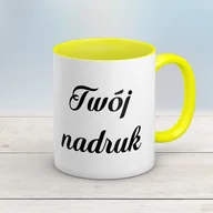 Kubki - Kubek CLASSIC z żółtym wnętrzem i uszkiem z Twoim nadrukiem - miniaturka - grafika 1