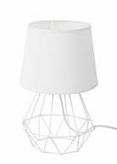 Lampy stojące - Lampka nocna stołowa diament z abażurem DEKORACJADOMU.PL, biała - miniaturka - grafika 1