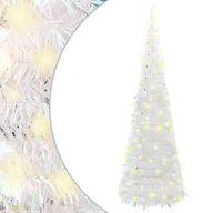 Choinki - vidaXL Sztuczna choinka typu pop-up, 50 LED, biała, 120 cm - miniaturka - grafika 1