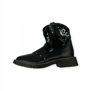 Wsuwane czarne eleganckie kowbojki damskie JUSTIN GYPSY 40 - Kozaki damskie - miniaturka - grafika 1