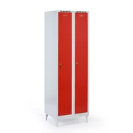 Szafki biurowe - Metalowa szafka ubraniowa na nogach, 2-drzwiowa, 1920 x 600 x 500 mm, zamek cylindryczny, drzwi czerwone - miniaturka - grafika 1