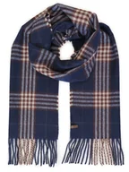 Apaszki i szaliki męskie - Granatowy szalik męski w kratę R47 - miniaturka - grafika 1
