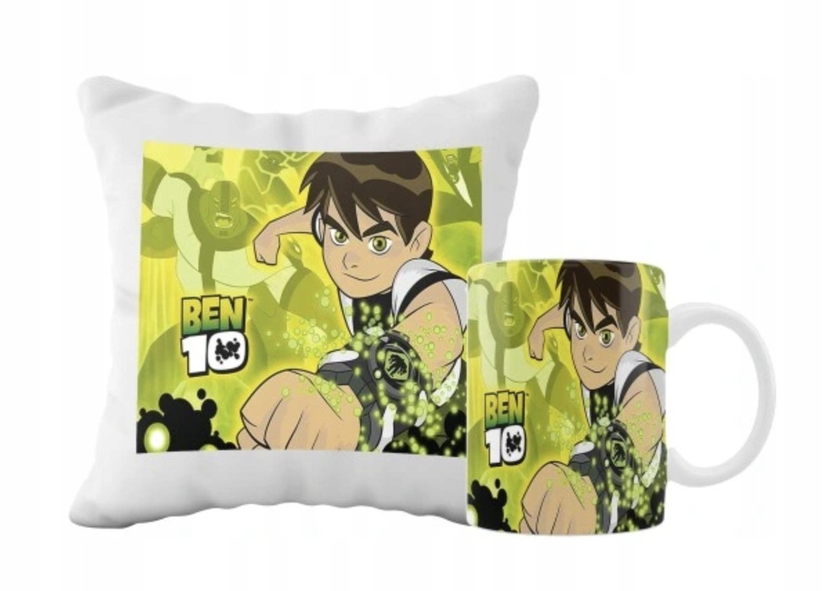 ZESTAW PODUSZKA + KUBEK Prezent BEN TEN BEN 10 BAJKA + IMIĘ 19