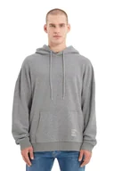 Bluzy męskie - TRENDYOL MAN SZARA BLUZA MĘSKA Z KAPTUREM I KIESZENIĄ KANGURKĄ XXL 5DA - miniaturka - grafika 1