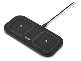 TRONIC Podkładka ładująca Qi Dual, metalowa ramka, z zasilaczem 30 W (Czarny) - Ładowarki do telefonów - miniaturka - grafika 1