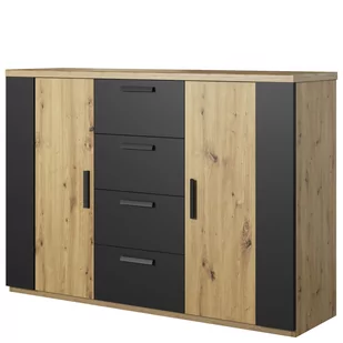 Komoda 2D4SZ TYP-26 Sigma Helvetia Wieruszów Dąb Flagstaf Ciemny/Miedziany/Czarny - Komody - miniaturka - grafika 1