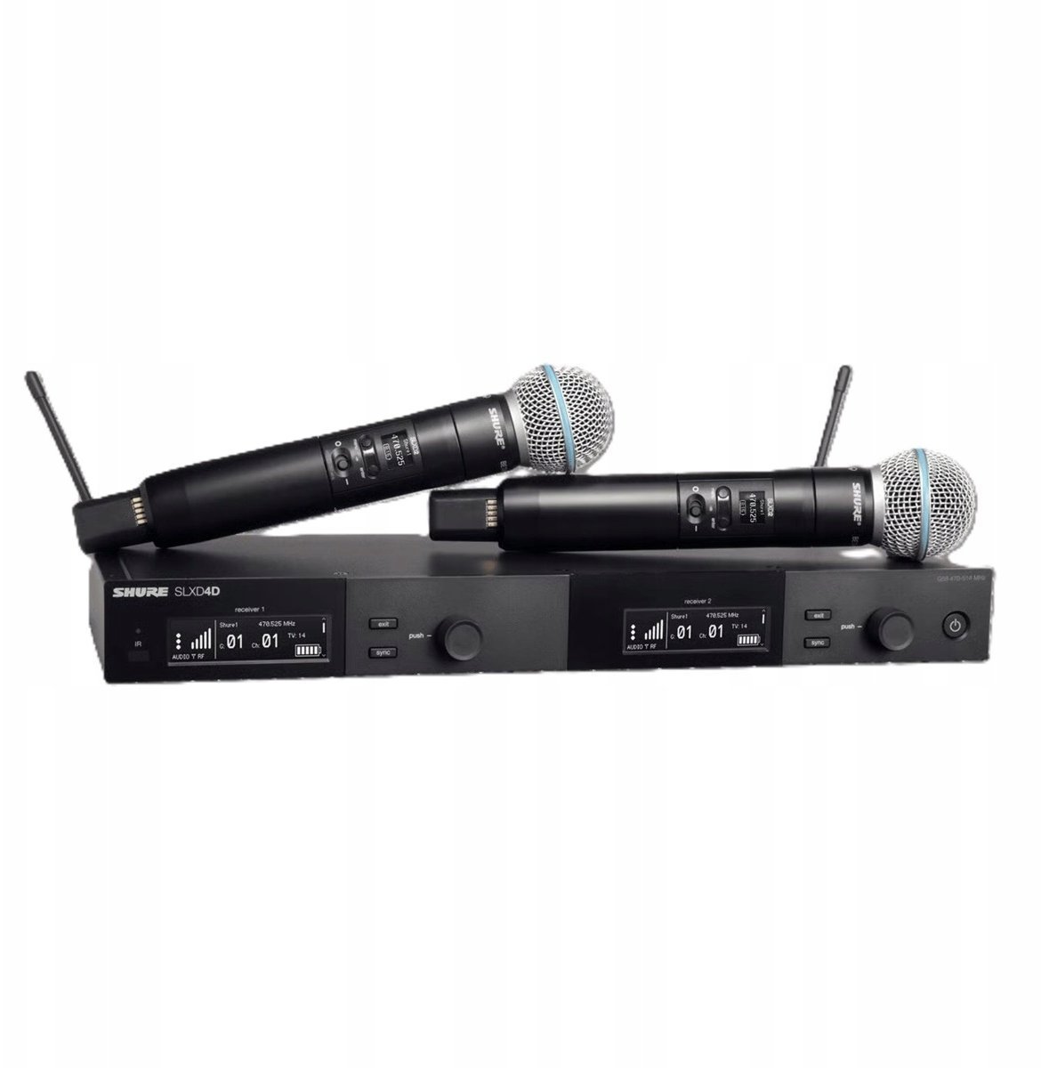 Shure SLXD24DE/B58-G59 - Podwójny cyfrowy system bezprzewodowy z dwoma nadajnikiami/mikrofonami