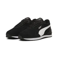 Buty trekkingowe damskie - Sneakersy zamszowe unisex ST Runner v4 PUMA Black White Silver Metallic - miniaturka - grafika 1