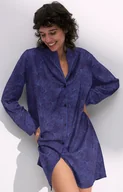 Piżamy damskie - Triumph koszula nocna Boyfriend Fit NDW 03 10225085-M008, Kolor granatowy-wzór, Rozmiar 36, Triumph - Primodo.com - miniaturka - grafika 1