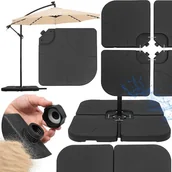 Parasole ogrodowe - Obciążenie pod stojak parasola ogrodowego 60l zestaw 4 szt. czarne - miniaturka - grafika 1