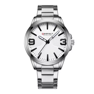 Zegarek Srebrny zegarek męski bransoleta duży solidny Perfect M114 - Zegarki męskie - miniaturka - grafika 1