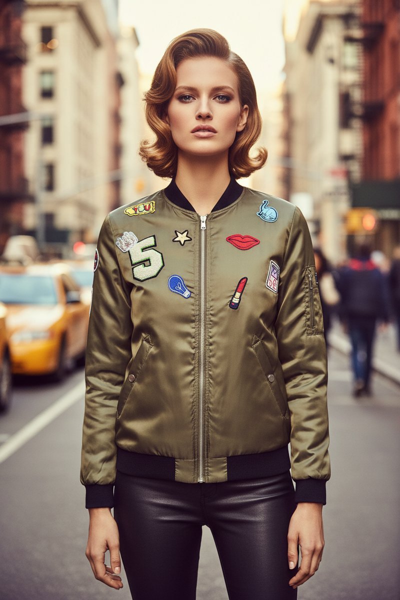 Kurtka Damska Bomber Jacket Bomberka Khaki a #122 M