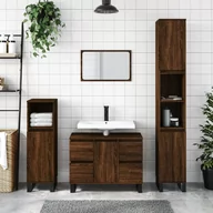 Toaletki - Szafka łazienkowa, brązowy dąb, 30x30x100 cm Lumarko! - miniaturka - grafika 1