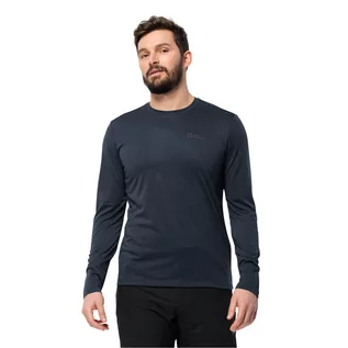 Bielizna sportowa męska - Męska koszulka termoaktywna Jack Wolfskin SKY THERMAL L/S M night blue - M - grafika 1