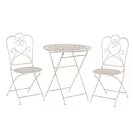 Fotele i krzesła ogrodowe - Beliani Meble balkonowe metalowe beżowe TRIESTE - miniaturka - grafika 1